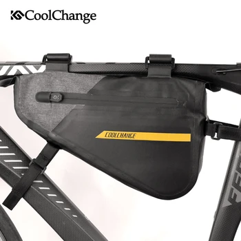 

CoolChange Bicycle Bag Triangle Reflective Front Frame Cycling Bag Waterproof Large Capacity Bike Tool Pannier Bike Accessories