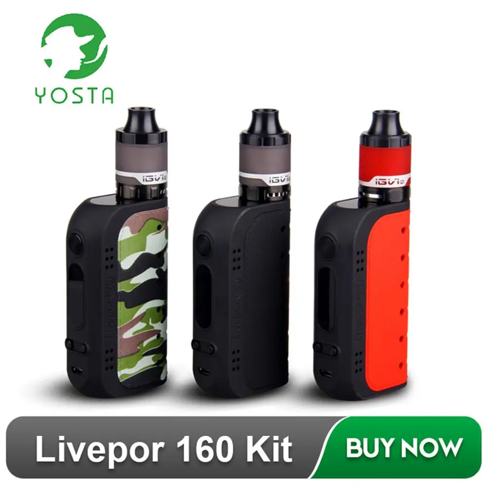 

Original YOSTA Livepor 160 Box Mod with IGVI P2 Tank Electronic Cigarette Vape VW/TC for 510 Dripka RDA RTA Vaporizer Vape Kit
