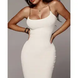 2019 Новый Chic Vestidos De Fiesta рукавов ремни Бандажное платье Для женщин цепи V шеи Bodycon ночь клуб вечерние платье