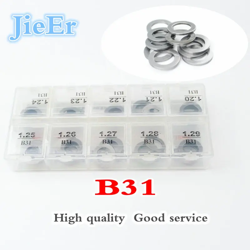 

B31Outer diameter - 4,40 mm, Inner diameter - 1,65 mm calibration shim for injector, common rail lift shim set size: (1 - 1,20)