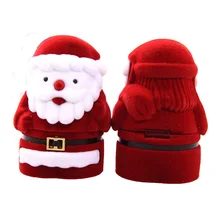 Рождественский Санта-Клаус Ювелирное кольцо с бархатом коробка чехол креативный подарок кольцо Чехол Шкатулка для сережек