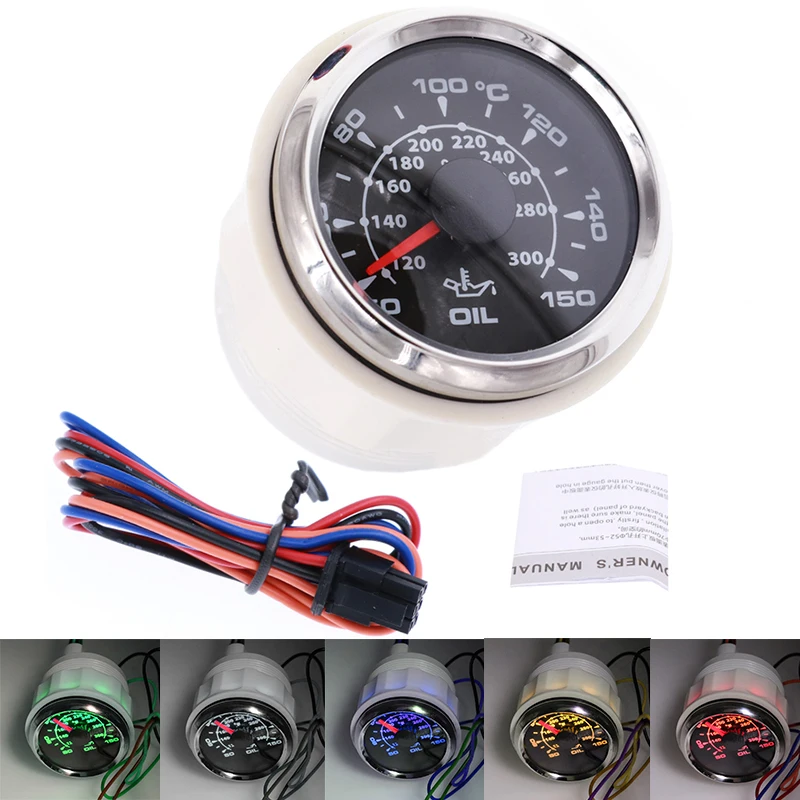 

52mm Digital temperature gauge for car motorcycle temperature meter Temp Sensor Fitting Kit DC 12V~24V with 8 color light