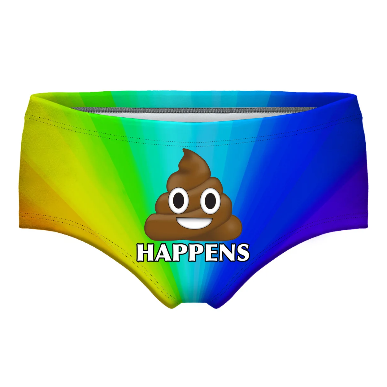 

Women's Hipster Panties Rainbow Stripe Funny Cartoon 3D Stool Expression Print Underwear Lingerie Plus Size Short Swimwear Pants