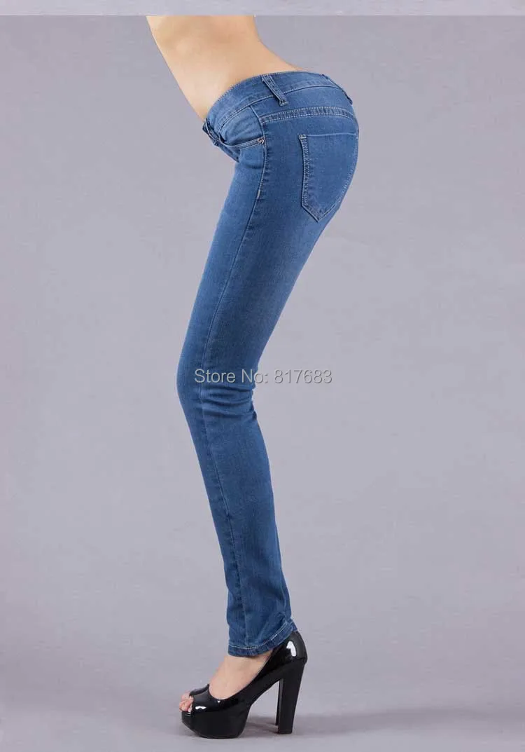 ladies denim mid waisted jeans 