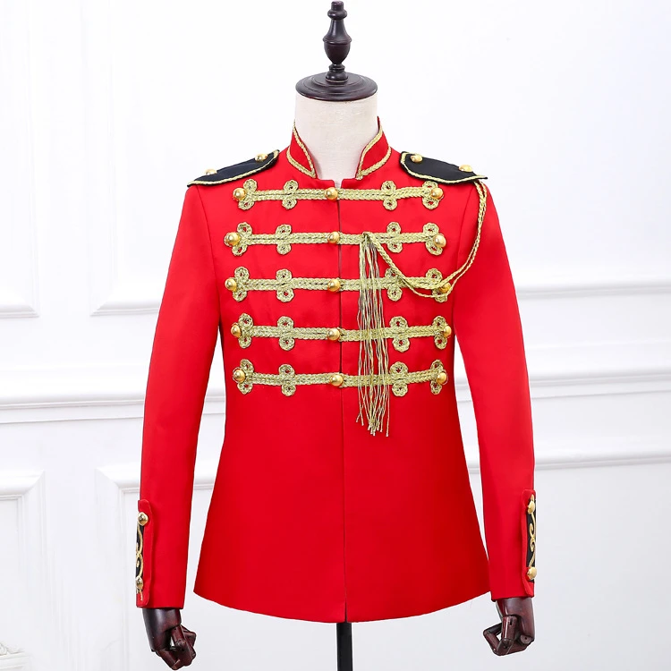 red gown suit