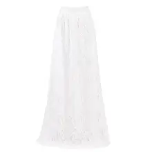 Новая модная женская двухслойная кружевная шифоновое Плиссированное Длинное Макси юбка с эластичной талией