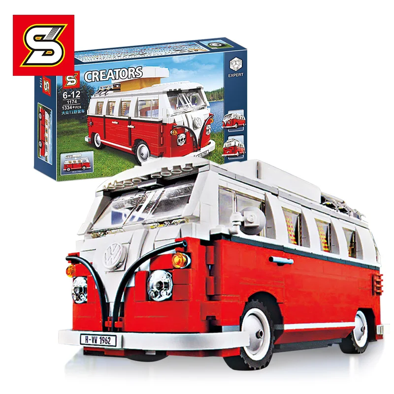 

SY1174 Camper van T1 car model set Building blocks bricks brinquedos education toys compatible 21001 CREATOR Christmas