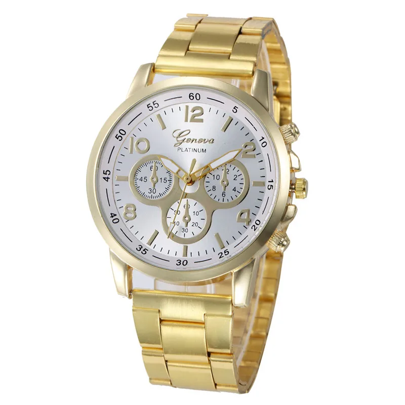Женские часы модные Geneva брендовые римские цифры Женские наручные часы золотые Серебристые сетчатые Роскошные модные Базовые Женские часы@ 50