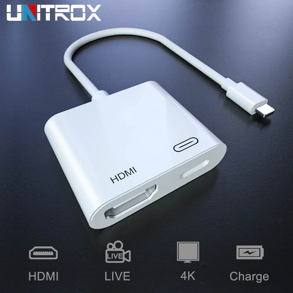 

HDMI Adapter for Lightning to Digital AV Converter 4K USB Cable Connector Up to 1080P HD for iPhone X/8P/6/6S/7/7P/iPad Air/iPod