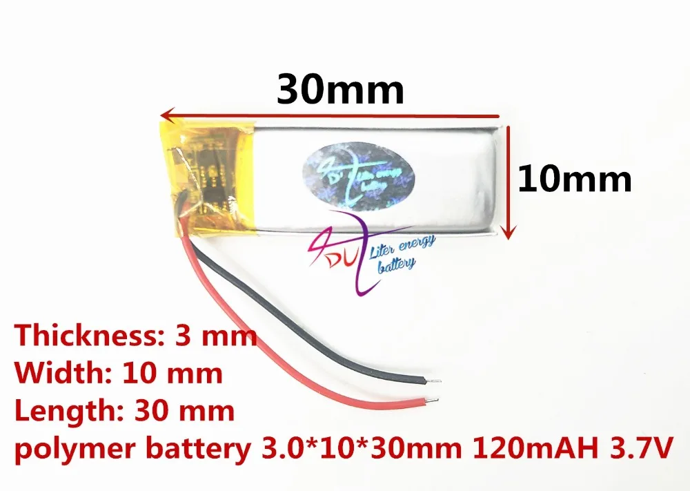 Литровая батарея, bluetooth-гарнитура, аккумулятор 301030, 3,7 в, 120 мА/ч, полимерная литиевая батарея, 301230, маленькая игрушка, ручка для записи звука