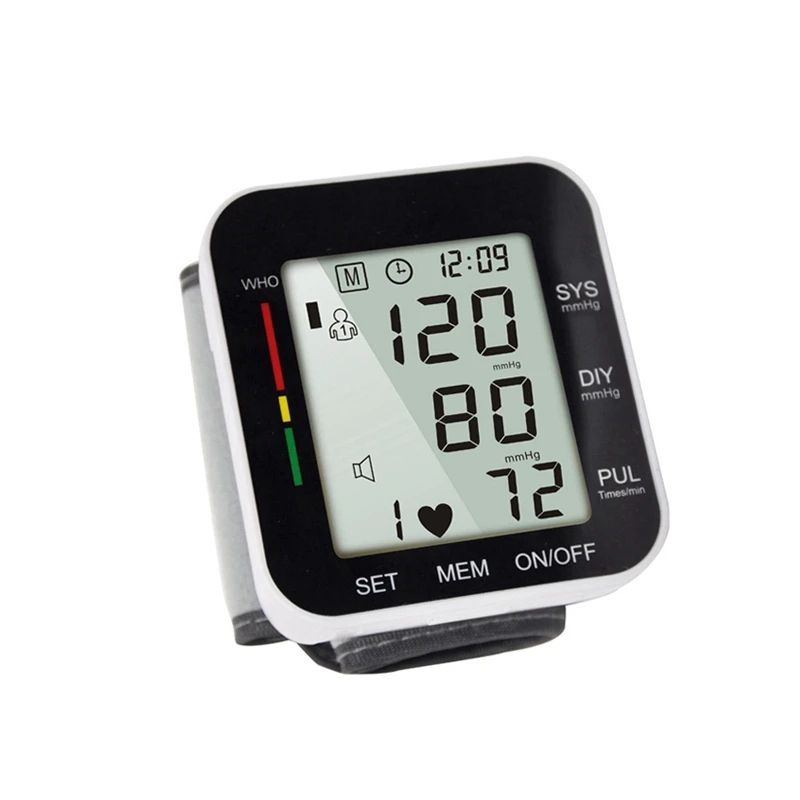 

LCD Blood Pressure Monitor Vioce Wrist Heart Meter Home Upper Arm Blood Pressure Digital Manometer Health Care