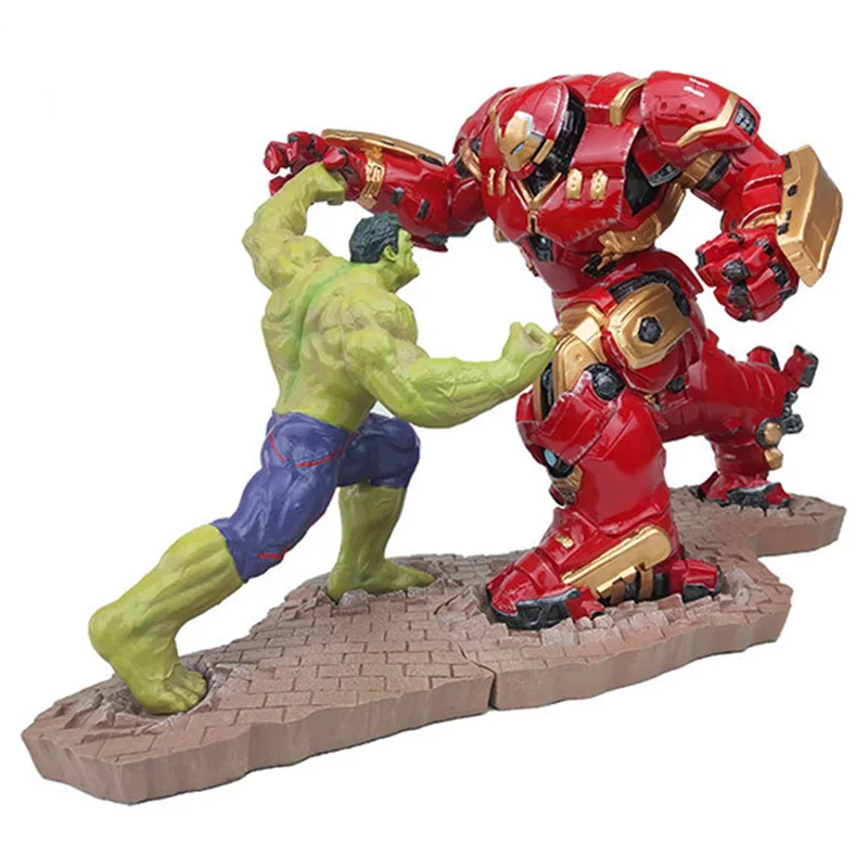 

The Avengers: Age of Ultro Iron Man MK44 Hulkbuster VS Hulk Battle scene version PVC Action Figure Model Toy Boxed N912