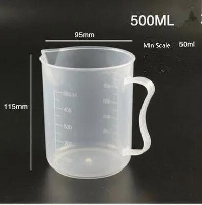 

Plastic cups with scales thickened with handle 500ML cooling system soap DIY tool Kitchen Baking Tool 100ML/500ML/1000ML/5000ML