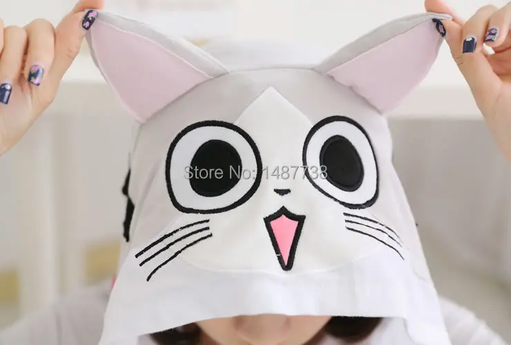 New 100% Cotton Novelty Anime Animal Chi's Sweet Home Cheese cat Summer Onesie for WomenMen Adults Pajamas Sleepwear 6.jpg