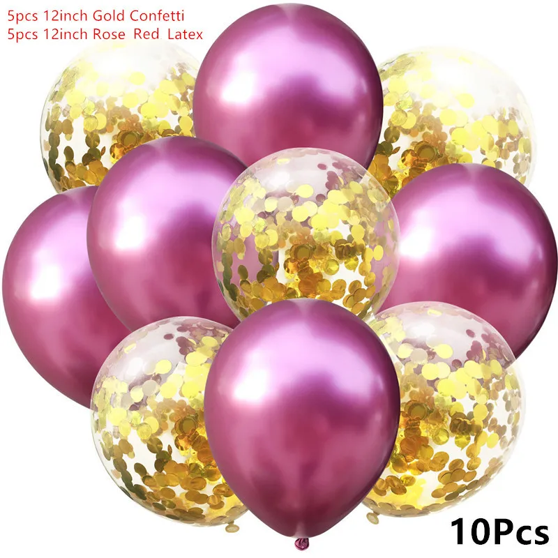 Свадебные шары Круглые Конфетти балон Babyshower День Рождения украшения для взрослых детей воздушный шар на день рождения динозавр шары Globos - Цвет: Metal-pink-C-gold