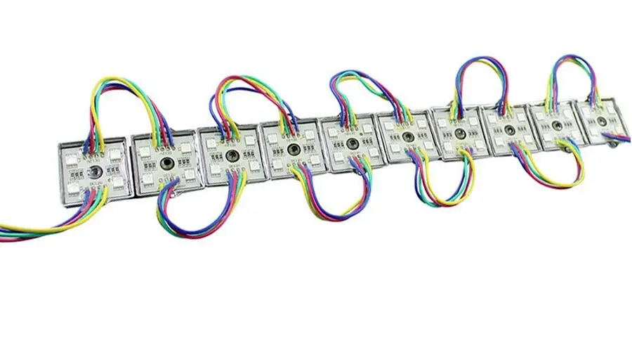 Супер яркий Водонепроницаемый 20 шт. LED 5050 4 Светодиодный модуль RGB DC 12 В 4leds Площади Светодиодные модули освещения