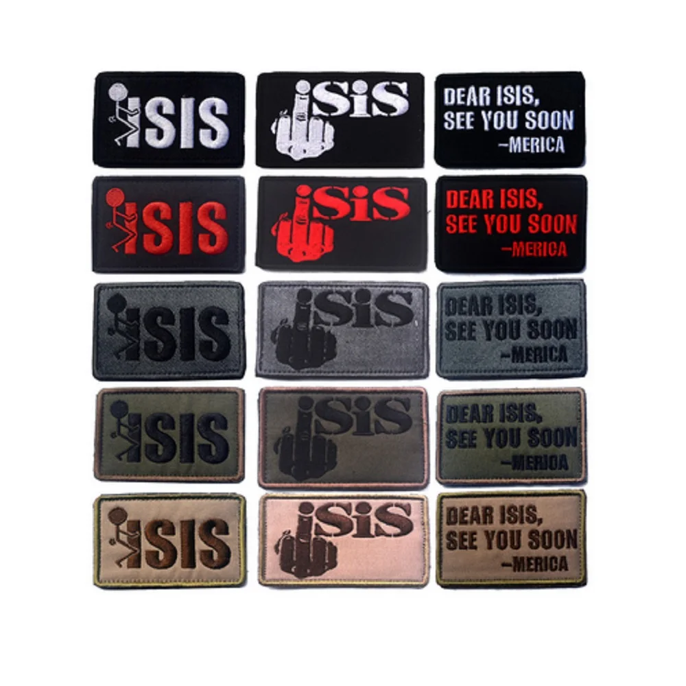 

3D Embroidery Patches ISIS Patch Armband USA INFIDEL Patches ISAF ARMY FOREST BADGE PATCHES