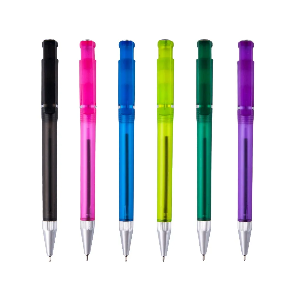 6Pcs/Set Plastic Ball Pen Office Accessories Material Escolar Ballpoint