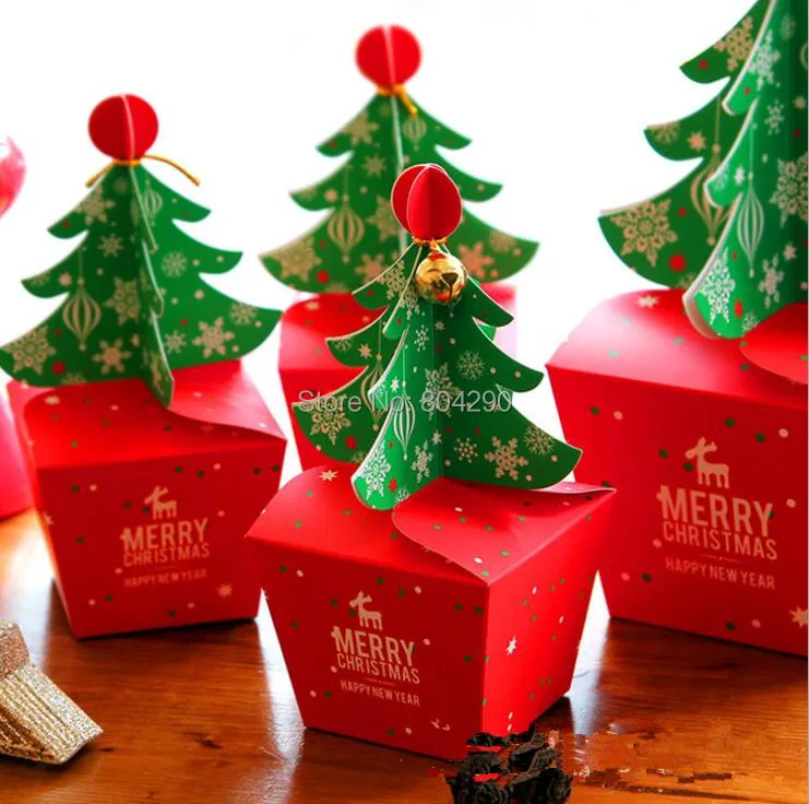 DIY Christmas Tree Shape Paper Candy Box Christmas Party ...