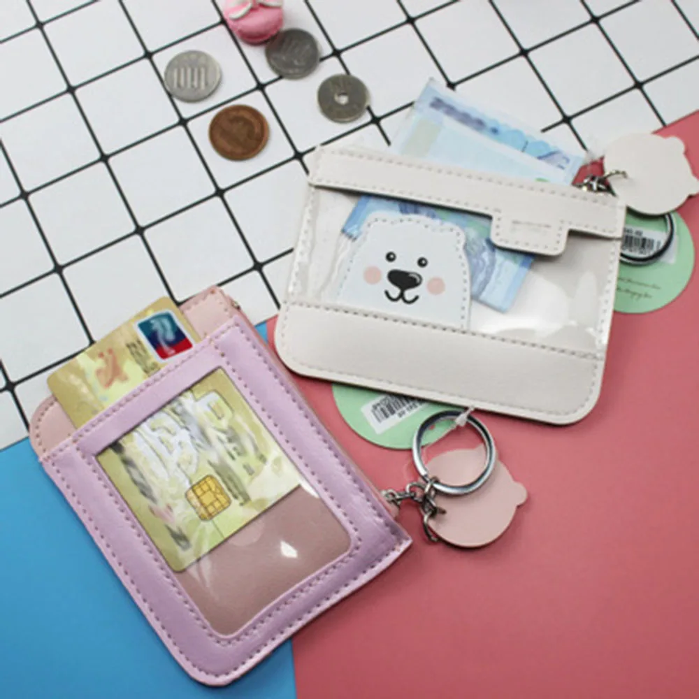 Мультфильм Медведь Портмоне сплайсинга желатин карты сумка для монет Студенческая креативная коробка животные сумка