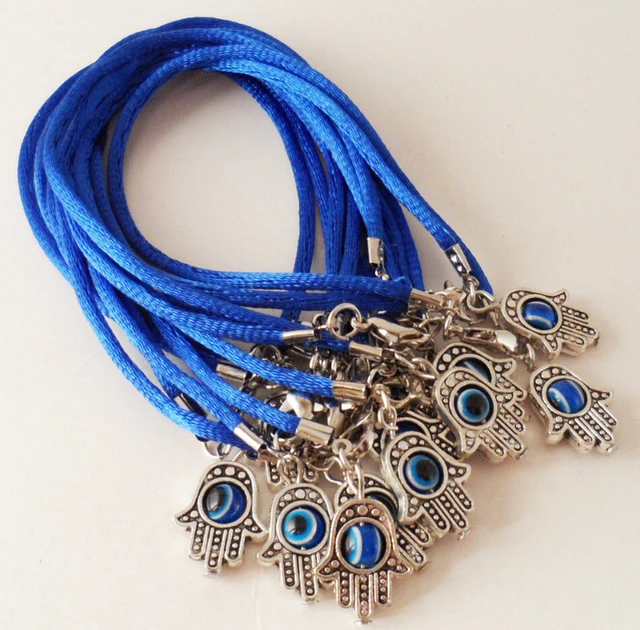 Fashion Summer Style Hamsa Fatima Evil Eye Blue String Bracelet Good Fashion Summer Style Hamsa Fatima Evil Eye Blue String Bracelet Good Luck Bangle For Women Box