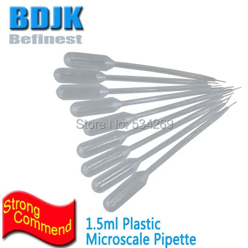 

100PCS/set 1.5ML Transparent Pipettes Disposable Safe Plastic Eye Dropper Transfer Graduated Pipettes for Lab Experiment