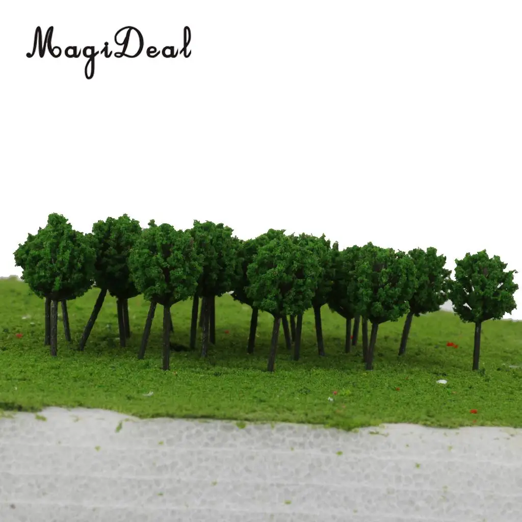50Pcs 1/300 Scale 4cm Dark Green Model Trees Z Scale Train Street Park Countryside Model Building Scenery Landscape 4Colors