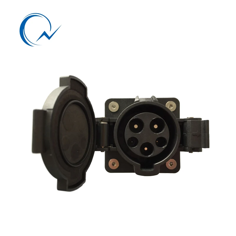 32A SAE J1772 AC inlet/socket/connector with 1m UL/TUV cable single phase Level 2 for EV/Electric C