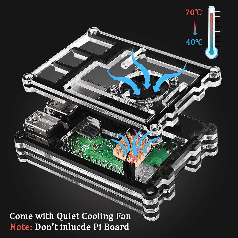 Raspberry Pi 3 Чехол/радиатор/вентилятор/кабель для Raspberry Pi 3 Model B чехол радиатор/вентилятор охлаждения для Raspberry Pi чехол с вентилятором