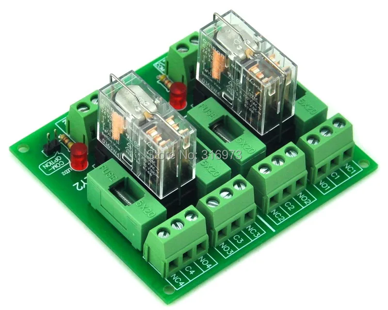 

Fused 2 DPDT 5A Power Relay Interface Module, G2R-2 5V DC Relay.