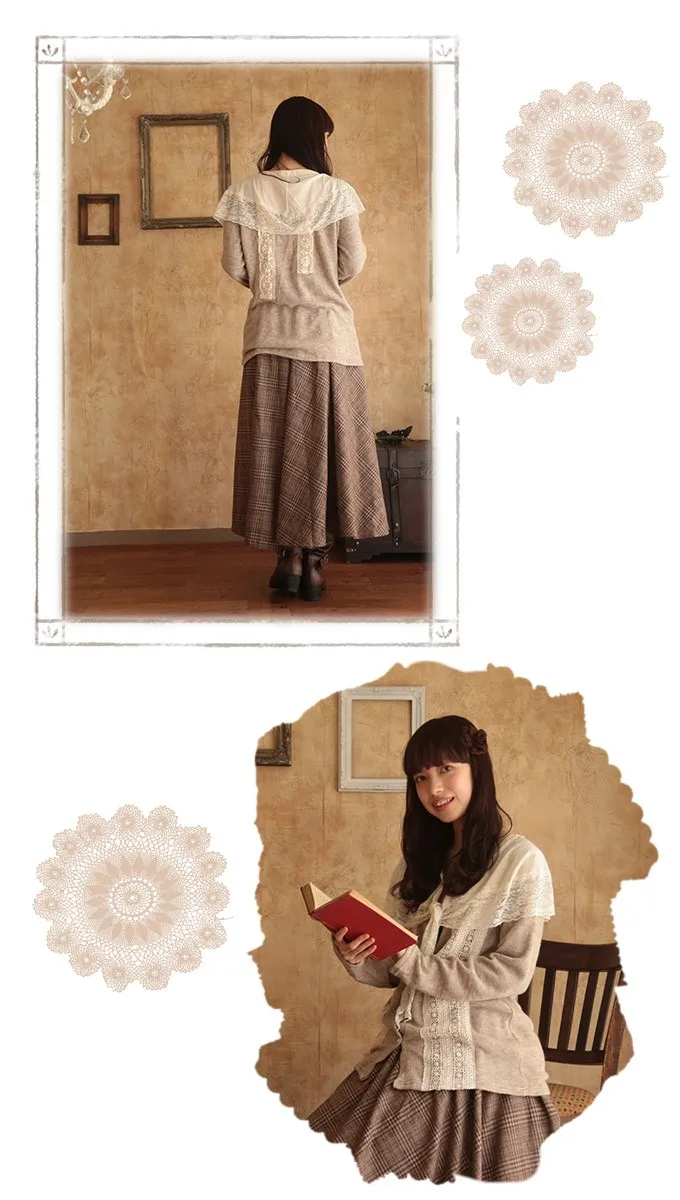 Mori Girl Lolita стиль шарф воротник кружевной топ футболка свободные большие размеры для женщин Cawaii Лолита девушка качество рубашки туника топ одежда
