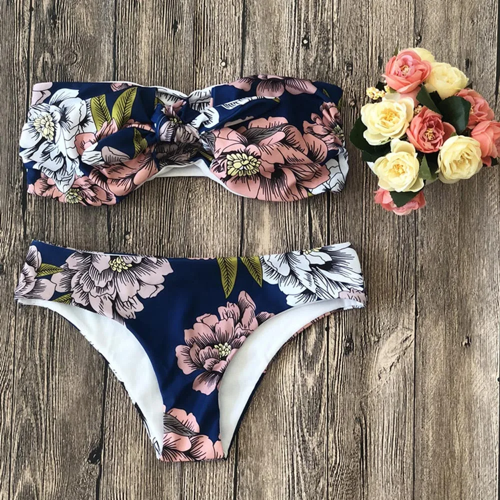 

bikini 2019 swimsuits women push-up bikini 2019 summer fashion ruffle bikini set off shoulder Print low waist Polyester biquini