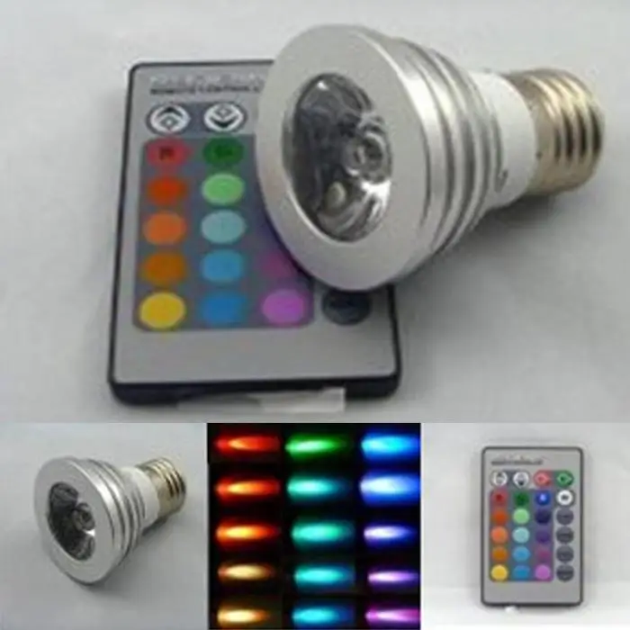 2 комплекта 3 Вт E27 16 Цвет меняющий светодиодный RGB волшебный светильник с пультом дистанционного управления GHS99