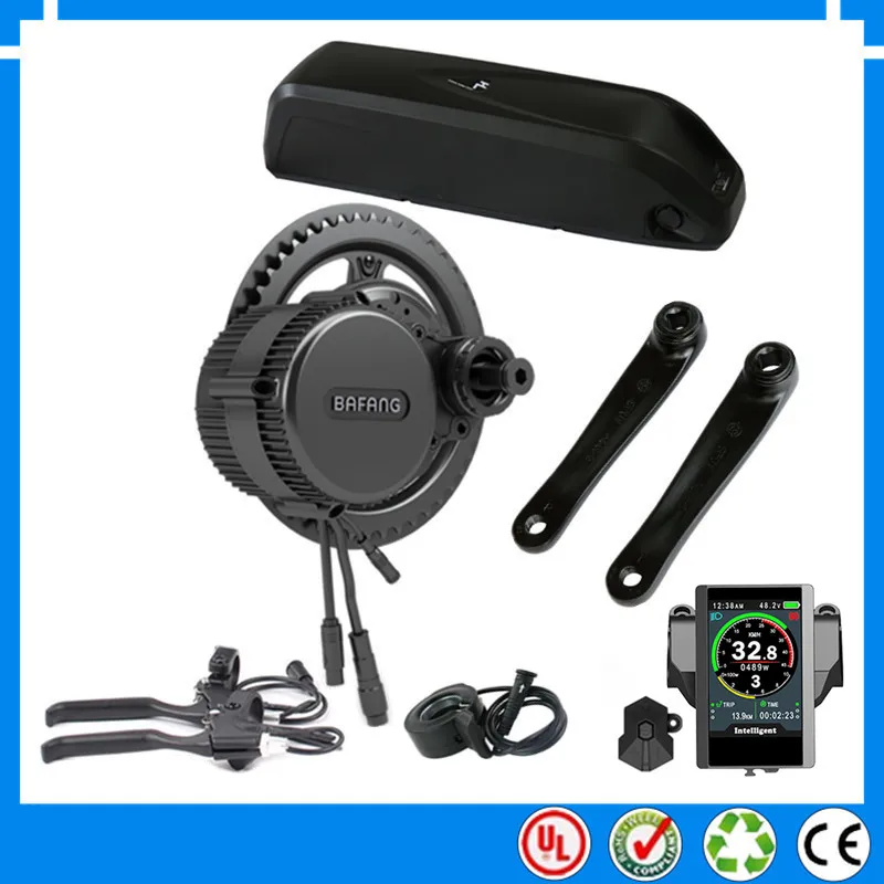 

EU US no taxes New BBS02B 48V 750W Bafang mid drive electric motor kit with 48V 14Ah Li-ion down tube ebike battery with charger