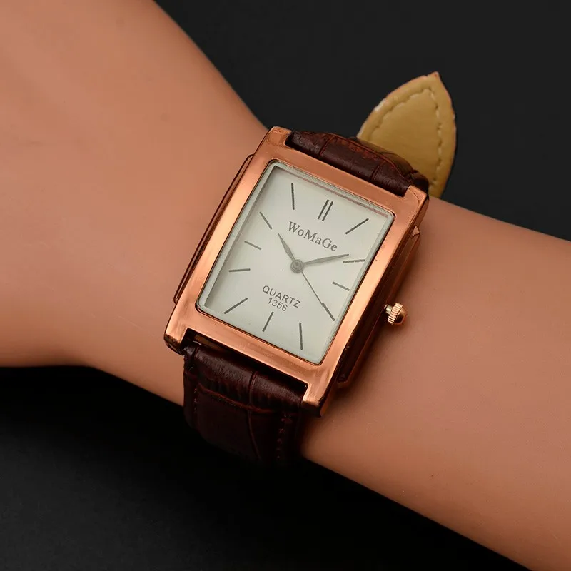 Бренд Womage Женские наручные часы с кожаным ремешком Популярные стильные женские кварцевые часы модные уникальные дизайнерские женские часы