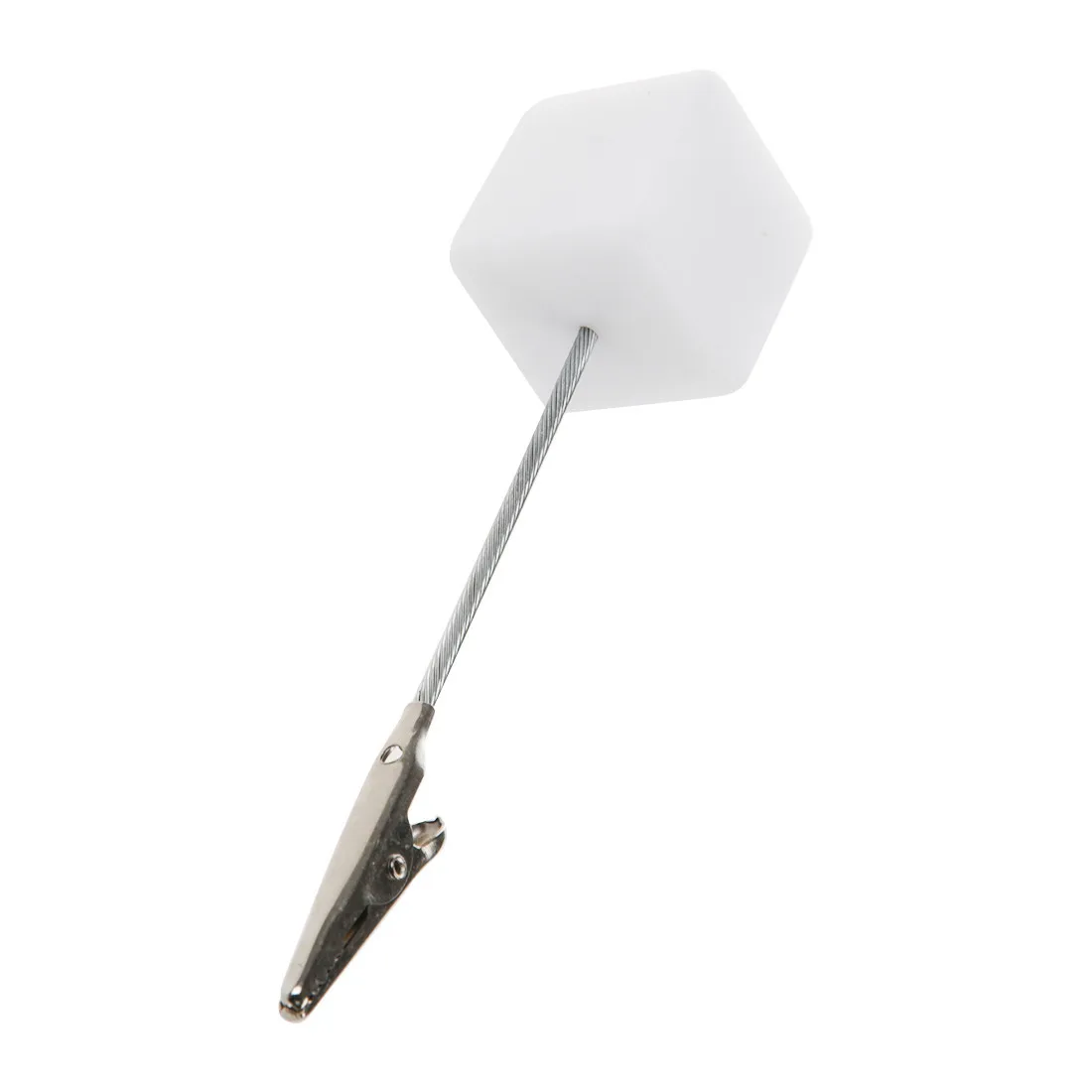 

BLEL Hot 5 x Desk Decor Cube Base Wire Memo Holder Photo Storybook Clip - white and silver