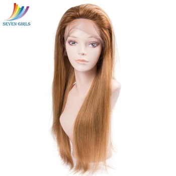 

Sevengirls Straight #27 Full Lace Human Hair Wigs Malaysian Virgin Human Hair Wigs Pre Plucked With Baby Hair Free Shipping