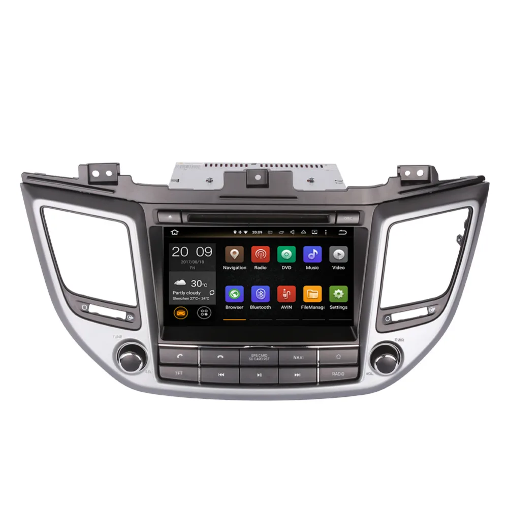 Excellent 8 Inch Android 8.0 Octa Core 4GB RAM Car GPS Navigation For Hyundai Tucson IX35 2015- Right Hand Driving DVD Multimedia Player 0