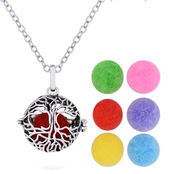 

Houbian Hollow Tree Aromatherapy Life Necklace Couple'S Fragrance Diffuser Essential Oil Necklace Jewelry
