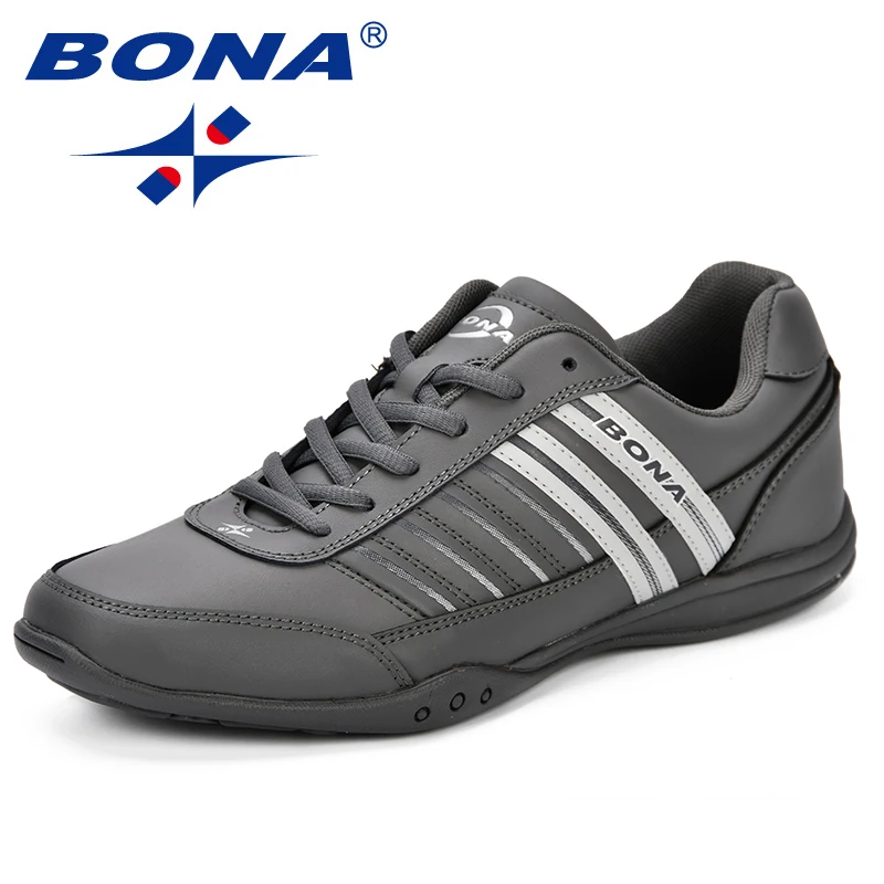 BONA Fashion Male Casual Shoes Leather Tennis Brand New Comfortable Thin Outsole Popular Walking Shoes Man Classics Style Shoes