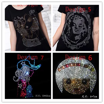 

Fashion Girls Bing Iron On Hot Fix Big Rhinestone Transfer Motif Appliques Rhinestone Sweat Transfer