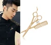 new trend fashion accessories barber scissors brooch brooch wholesale men's clothing and accessories Harajuku ► Photo 3/5