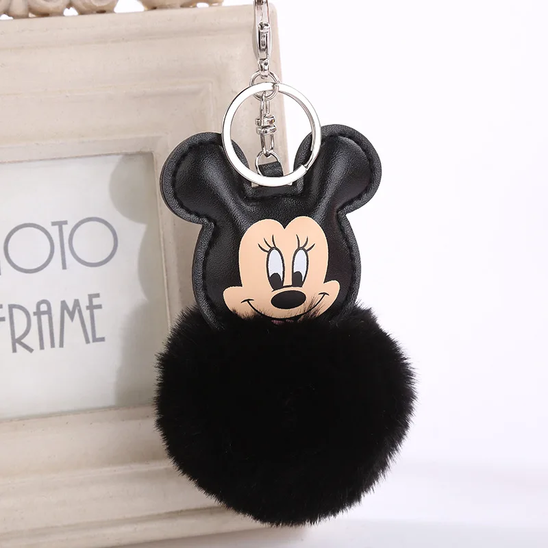 Fluffy Buuny Fur Pompon Mickey Keychain Women Faux Rabbit Fur Ball Pom Pom Mouse Key Chains Bag Charms Car Trinket Gift Fluffy Buuny Fur Pompon Mickey Keychain Women Faux Rabbit Fur Ball Pom Pom Mouse Key Chains Bag Charms Car Trinket Gift