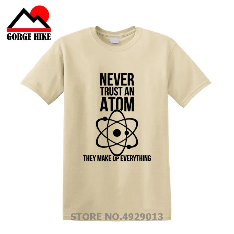 Модная мужская футболка с принтом Never Trust an Atom Bomb Повседневная коротким рукавом и