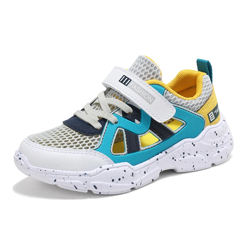 

ULKNN kids single net shoes boys mesh sports shoes boys summer hollow breathable KIDS mesh casual shoes Children's summer casual