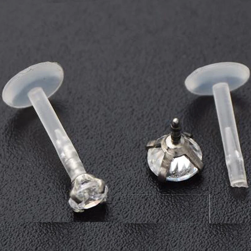 

1 Piece 16G Flexible Labrets and Bio Flex CZ Monroe Zircon stone piercing Labret Lip Ling Tragus Helix Body Jewelry
