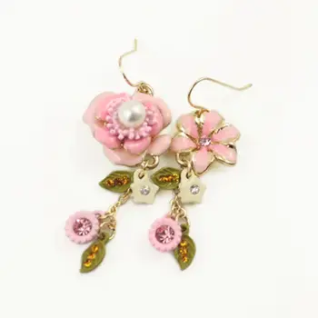 

Shiny Fresh Earring 2017 Summer Bohemia Glass Enamel Flower Earring Accessories Feminine