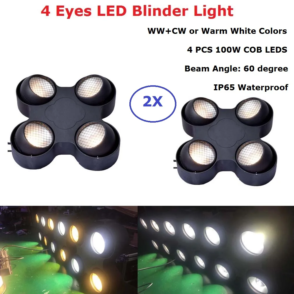 Сценическое освещение COB 4 глаза 4X100W LED теплый белый свет для аудитории DMX