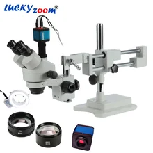 Luckyzoom 3.5X-90X Simul-Focal Double Boom Stand Stereo Trinocular Microscope 14MP HDMI Camera 144pcs Led Microscope Accessories цена Luckyzoom 3.5X-90X Simul-Focal Double Boom Stand Stereo Trinocular Microscope 14MP HDMI Camera 144pcs Led Microscope Accessories цены онлайн