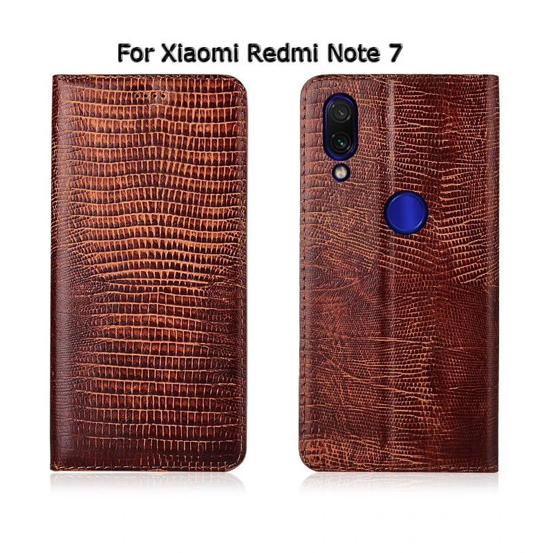 Чехол для телефона Xiaomi Redmi Note 3 4X5 5A 6 7 8T Pro 8A раскладной Магнитный чехол из натуральной кожи с текстурой ящерицы